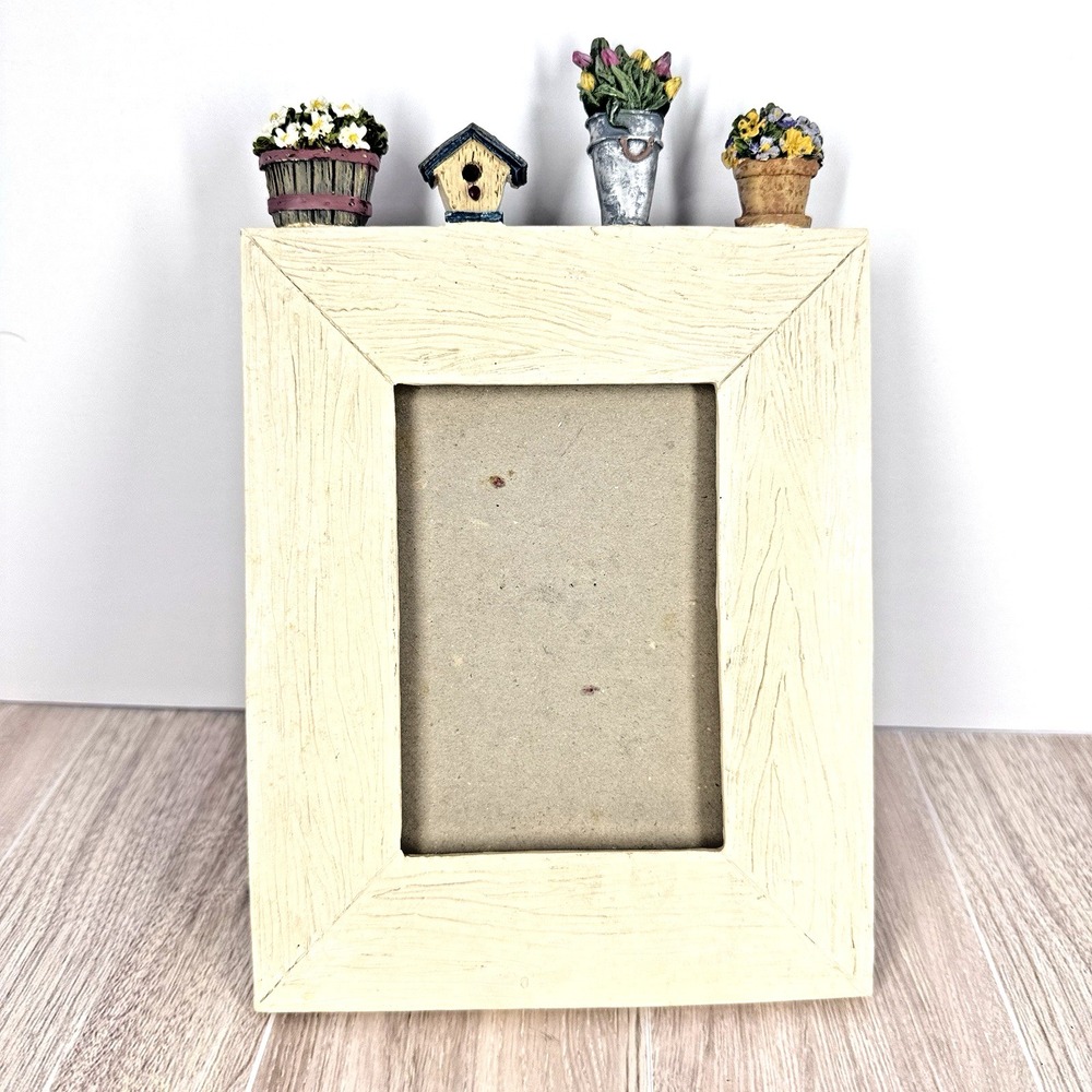 Miniature Garden Picture Frame Flower Pots Birdhouse Decor Cottagecore Frame